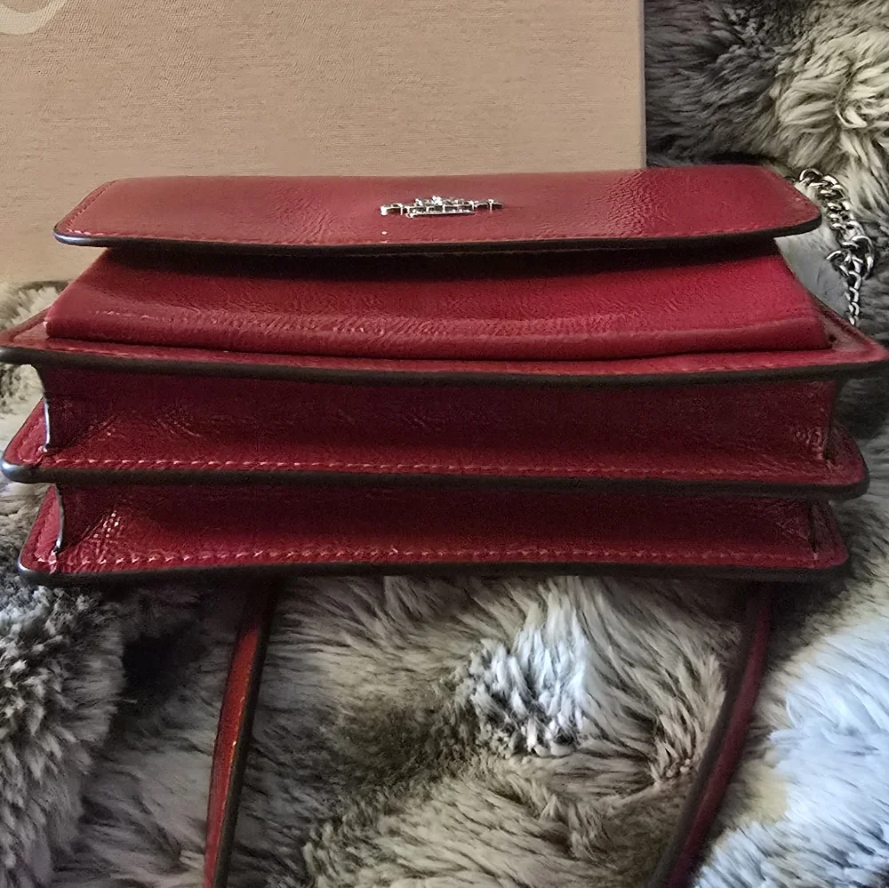 Coach Red Leather Crossbody Bag - Picture 8 of 9